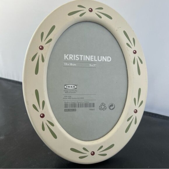 IKEA Kristinelund Oval Picture Frame 5"x7" Green Pattern - Picture 1 of 8